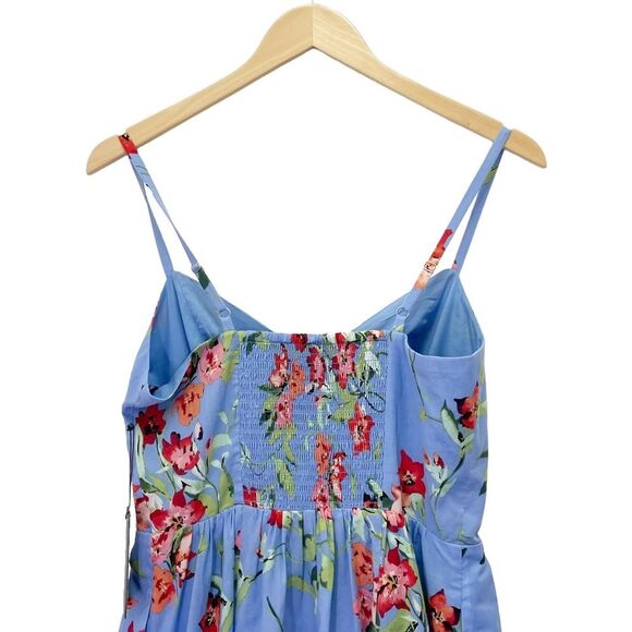 NWT Vince Camuto Button Front Floral Sundress Cornflower Blue Pink Size 4 NEW - Picture 6 of 10